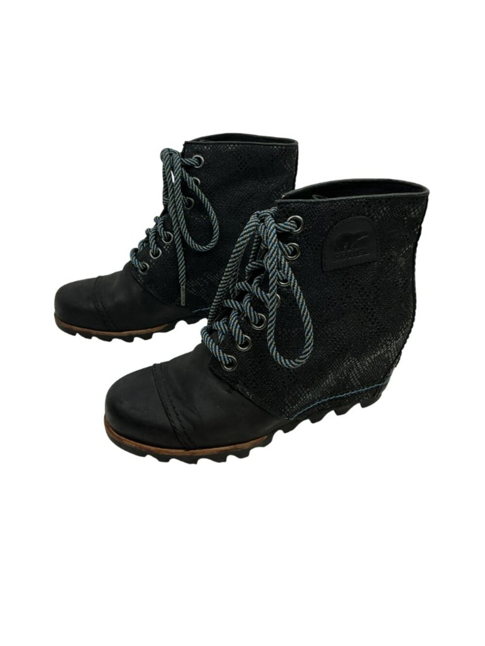Sorel 1964 Premium Waterproof Snake Print Leather Lace Wedge Boots Womens 8.5 - Picture 3 of 15